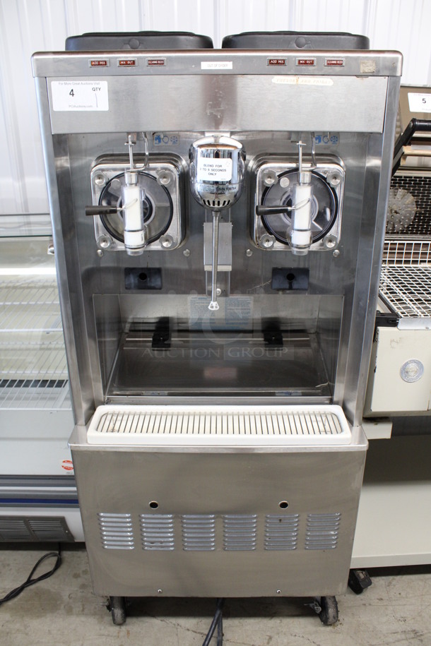 2014 Taylor Model 342D-27 Stainless Steel Commercial Floor Style Air Cooled 2 Flavor Frozen Beverage Machine w/ Drink Mixer Attachment on Commercial Casters. 208-230 Volts, 1 Phase. 26x33x60 - Image 2 of 11
