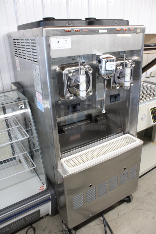 2014 Taylor Model 342D-27 Stainless Steel Commercial Floor Style Air Cooled 2 Flavor Frozen Beverage Machine w/ Drink Mixer Attachment on Commercial Casters. 208-230 Volts, 1 Phase. 26x33x60 - Image 4 of 11