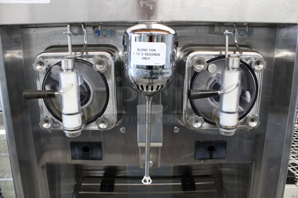 2014 Taylor Model 342D-27 Stainless Steel Commercial Floor Style Air Cooled 2 Flavor Frozen Beverage Machine w/ Drink Mixer Attachment on Commercial Casters. 208-230 Volts, 1 Phase. 26x33x60 - Image 5 of 11