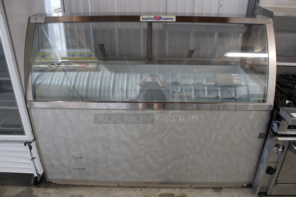 National Refrigeration Model CKDC67V-BR Stainless Steel Commercial Floor Style Baskin Robbins Ice Cream Dipping Cabinet Freezer Merchandiser w/ Dipwell. 220 Volts, 1 Phase. 67.5x30x53.5. Tested and Powers On But Does Not Get Cold - Image 1 of 9