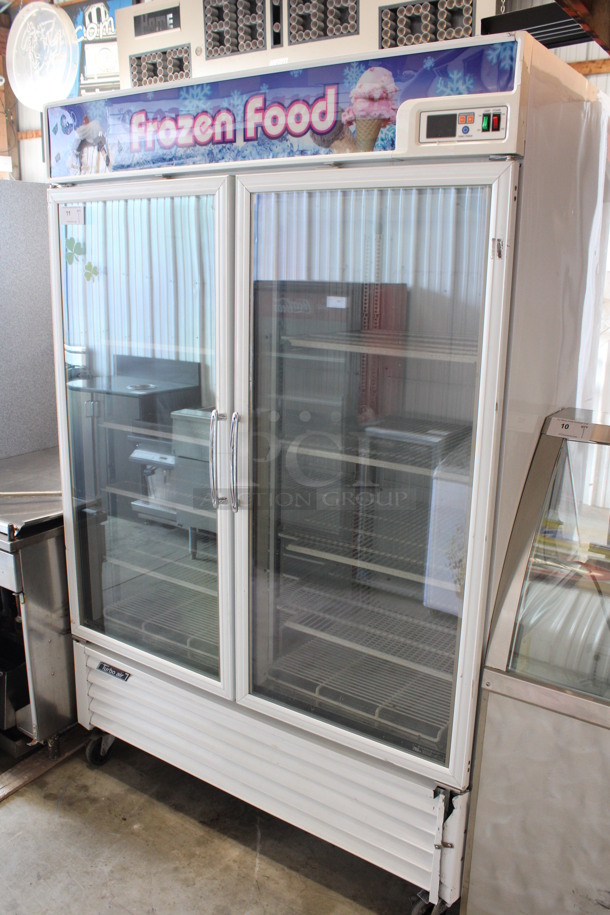 Turbo Air Model TGF-49F Metal Commercial 2 Door Reach In Freezer Merchandiser w/ Poly Coated Racks on Commercial Casters. 110-120/220-240 Volts, 1 Phase. 54.5x31x83 - Image 2 of 7