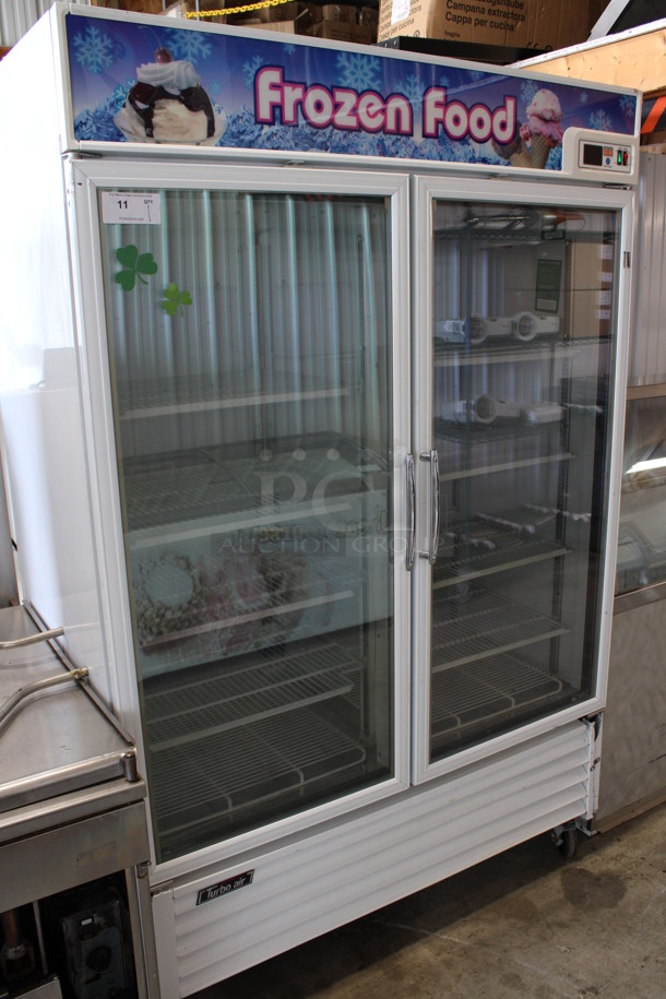 Turbo Air Model TGF-49F Metal Commercial 2 Door Reach In Freezer Merchandiser w/ Poly Coated Racks on Commercial Casters. 110-120/220-240 Volts, 1 Phase. 54.5x31x83 - Image 3 of 7