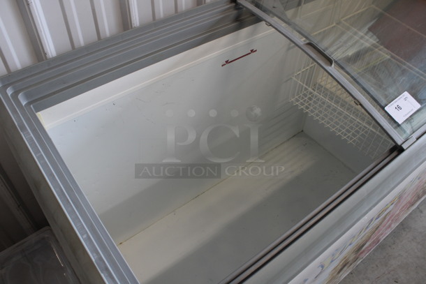 AHT Model RIO S150 Metal Commercial Chest Novelty Ice Cream Freezer Cabinet w/ 2 Sliding Lids on Commercial Casters. 115 Volts, 1 Phase. 58.5x25.5x34.5. Tested and Powers On But Does Not Get Cold - Image 5 of 6