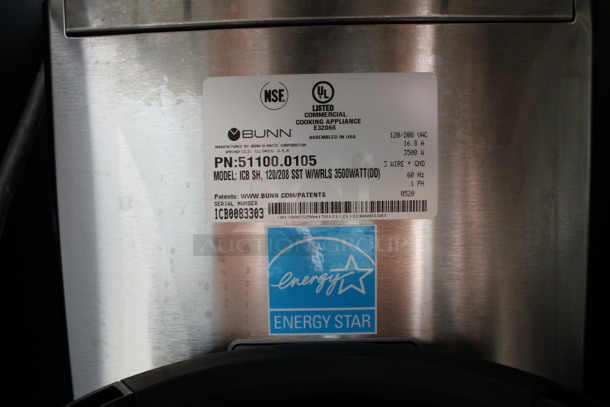 2020 Bunn Model ICB SH ENERGY STAR Stainless Steel Commercial Countertop Coffee Machine w/ Hot Water Dispenser, Stainless Steel Coffee Server and Poly Brew Basket. 120/208 Volts, 1 Phase. 12x23x33 - Image 5 of 6