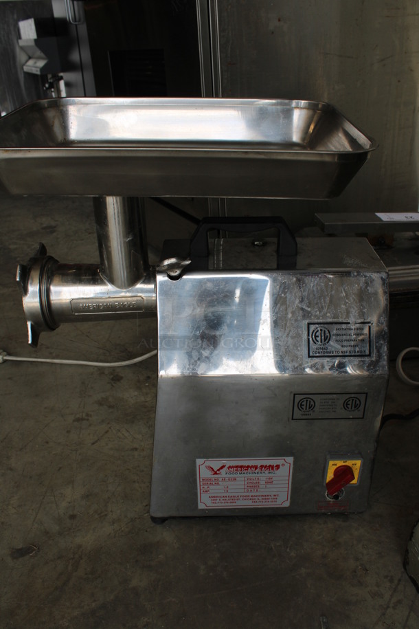 American Eagle Model AE-G22N Stainless Steel Commercial Countertop Meat Grinder w/ Tray. 115 Volts, 1 Phase. 12x18x21. Tested and Working! - Image 2 of 6