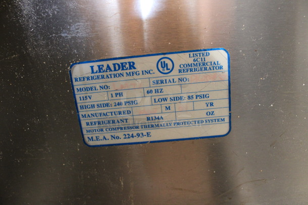 Leader Stainless Steel Commercial Sandwich Salad Prep Table Bain Marie Mega Top w/ Butcher Block Cutting Board. 115 Volts, 1 Phase. 72x33x46. Tested and Working! - Image 5 of 10