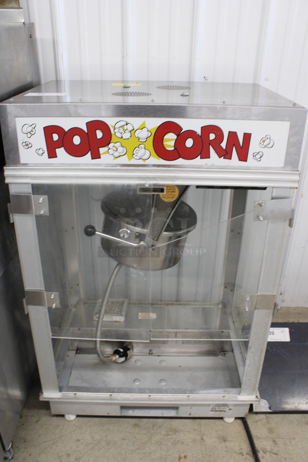 2010 Gold Medal Model 2001ST Metal Commercial Countertop Popcorn Machine Merchandiser. 125 Volts, 1 Phase. 27.5x20x41. Cannot Test Due To Plug Style