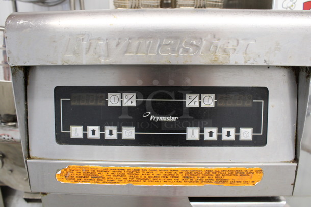 Frymaster Model PMJ145ESC Stainless Steel Commercial Floor Style Natural Gas Powered Deep Fat Fryer w/ 2 Metal Fry Baskets. 122,000 BTU. 16x31.5x52 - Image 5 of 7