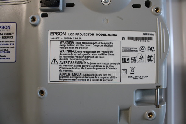 Epson Model H330A LCD Projector. 100-240 Volts, 1 Phase. 13x10.5x6 - Image 4 of 5