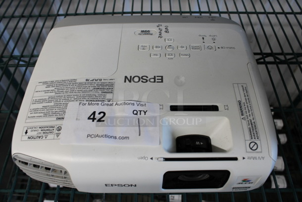 Epson Model H578A LCD Projector. 100-240 Volts, 1 Phase. 11.5x9.5x4 - Image 4 of 6