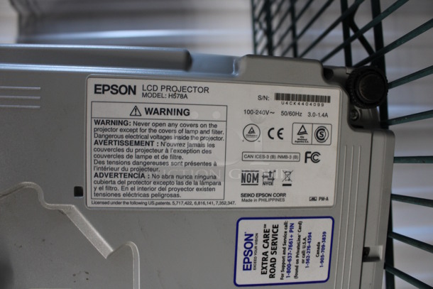 Epson Model H578A LCD Projector. 100-240 Volts, 1 Phase. 11.5x9.5x4 - Image 5 of 6