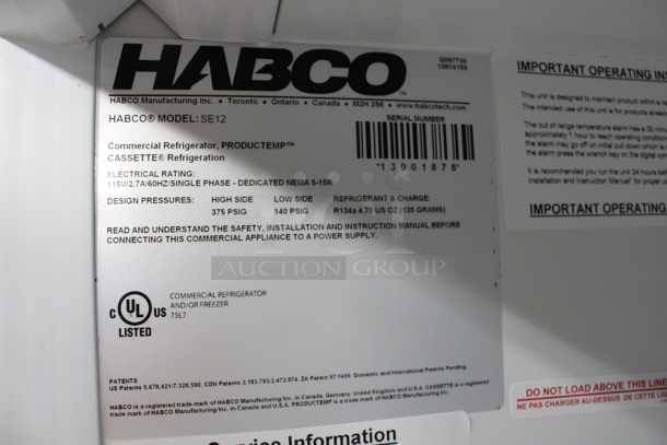 2013 Habco Model SE12 Metal Commercial Single Door Reach In Cooler Merchandiser w/ Poly Coated Racks. 115 Volts, 1 Phase. 24x24x62. Tested and Working! - Image 5 of 5