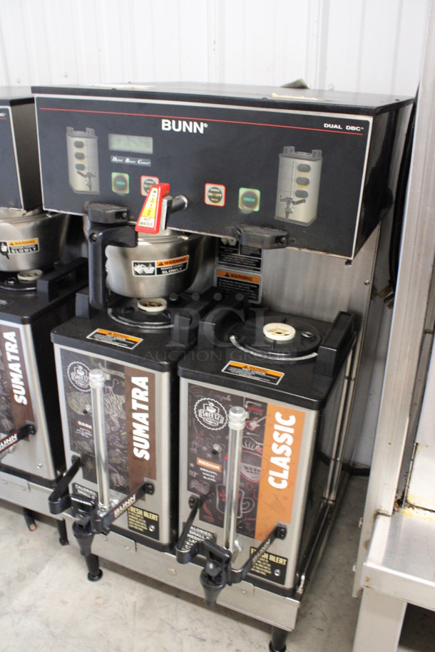 2011 Bunn Model DUAL SH DBC Stainless Steel Commercial Countertop Dual Coffee Machine w/ Hot Water Dispenser, Stainless Steel Brew Basket and 2 Bunn Model SH SERVER Satellite Servers. 120/208-240 Volts, 1 Phase. 18x24x36. Tested and Working! - Image 3 of 7