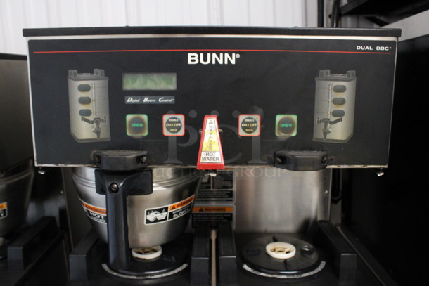 2011 Bunn Model DUAL SH DBC Stainless Steel Commercial Countertop Dual Coffee Machine w/ Hot Water Dispenser, Stainless Steel Brew Basket and 2 Bunn Model SH SERVER Satellite Servers. 120/208-240 Volts, 1 Phase. 18x24x36. Tested and Working! - Image 6 of 7