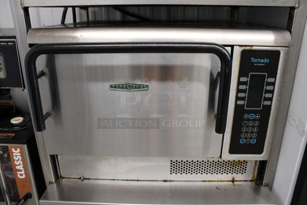 2 FANTASTIC! 2012/2015 Turbochef Model NGCD6 Tornado Stainless Steel Commercial Countertop Electric Powered Rapid Cook Ovens on Stainless Steel Commercial 2 Tier Equipment Stand w/ Rapid Oven Paddle on Commercial Casters. 208/240 Volts, 1 Phase. 30x30x60. 2 Times Your Bid! Tested and Working!  - Image 6 of 10