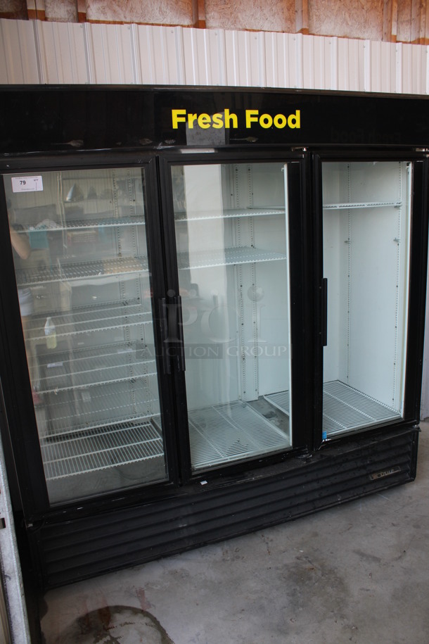 2012 True Model GDM-72 ENERGY STAR Metal Commercial 3 Door Reach In Cooler Merchandiser w/ Poly Coated Racks. 115 Volts, 1 Phase. 78x31x79. Tested and Powers On But Does Not Get Cold - Image 2 of 7