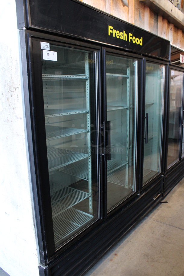 True Model GDM-72 ENERGY STAR Metal Commercial 3 Door Reach In Cooler Merchandiser w/ Poly Coated Racks. 115 Volts, 1 Phase. 78x31x79. Tested and Working!