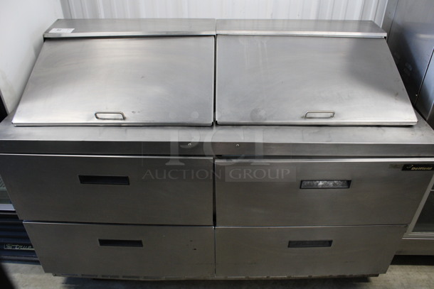 Delfield Model D4464N-24M Stainless Steel Commercial Sandwich Salad Prep Table Bain Marie Mega Top w/ 4 Drawers on Commercial Casters. 115 Volts, 1 Phase. 64x32x44. Cannot Test Due To Missing Power Cord - Image 1 of 6