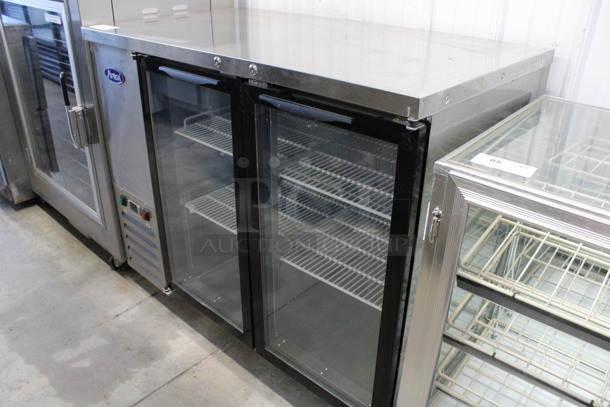 2019 Atosa Model MBB48G Stainless Steel Commercial 2 Door Back Bar Cooler Merchandiser on Commercial Casters. 115 Volts, 1 Phase. 48x27.5x40. Tested and Powers On But Does Not Get Cold - Image 2 of 6
