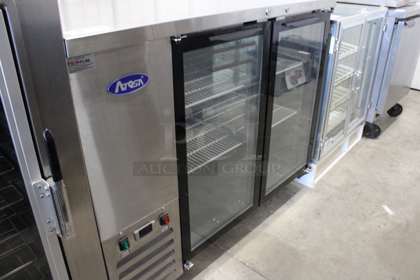2019 Atosa Model MBB48G Stainless Steel Commercial 2 Door Back Bar Cooler Merchandiser on Commercial Casters. 115 Volts, 1 Phase. 48x27.5x40. Tested and Powers On But Does Not Get Cold - Image 3 of 6
