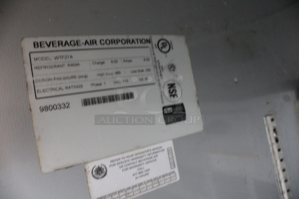 Beverage Air Model WTF27A Stainless Steel Commercial Single Door Undercounter Cooler on Commercial Casters. 115 Volts, 1 Phase. 27x30x35.5. Tested and Working! - Image 4 of 5