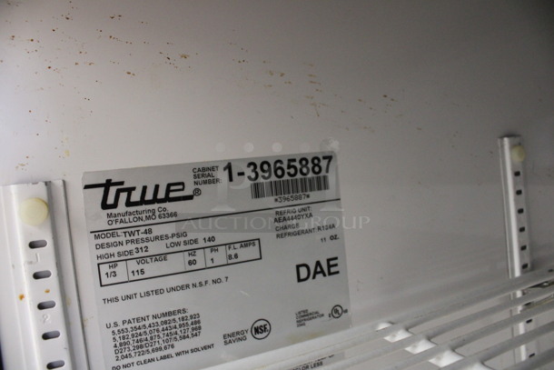 True Model TWT-48 Stainless Steel Commercial 2 Door Work Top Cooler on Commercial Casters. 115 Volts, 1 Phase. 48x30.5x40. Tested and Powers On But Does Not Get Cold - Image 5 of 6