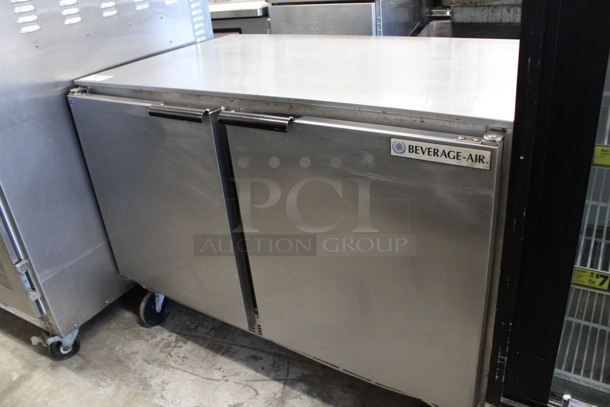 Beverage Air Model UCR48A Stainless Steel Commercial 2 Door Undercounter Cooler on Commercial Casters. 115 Volts, 1 Phase. 48x31x34.5. Tested and Powers On But Does Not Get Cold - Image 2 of 6