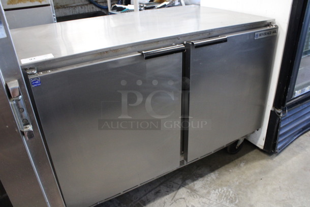 Beverage Air Model UCR48A Stainless Steel Commercial 2 Door Undercounter Cooler on Commercial Casters. 115 Volts, 1 Phase. 48x31x34.5. Tested and Powers On But Does Not Get Cold - Image 3 of 6