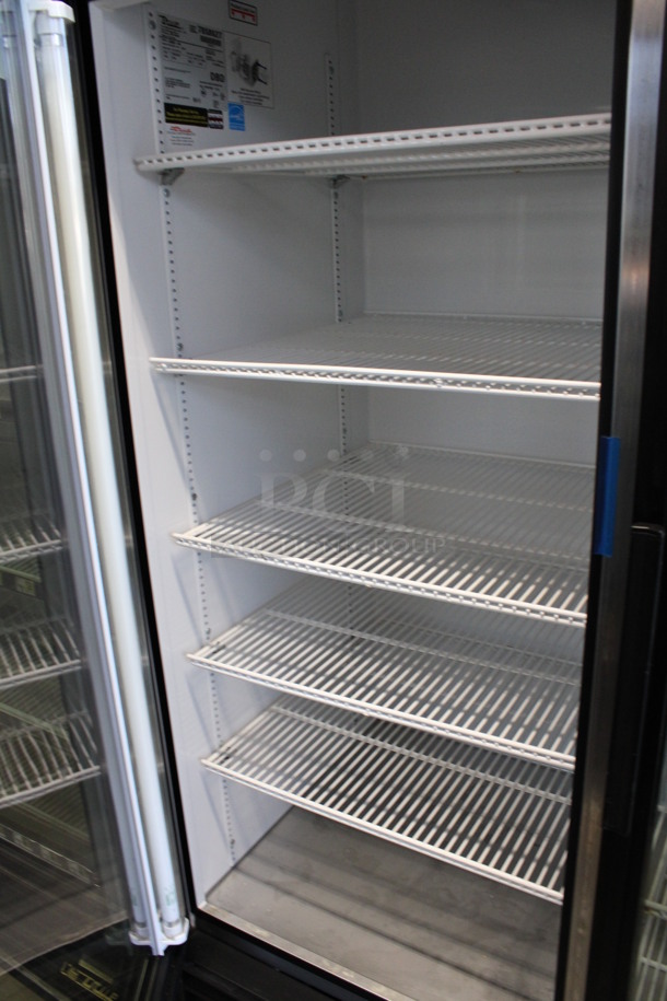 2013 True Model GDM-49 ENERGY STAR Metal Commercial 2 Door Reach In Cooler Merchandiser w/ Poly Coated Racks. 115 Volts, 1 Phase. 54x31x79. Tested and Powers On But Does Not Get Cold - Image 3 of 5
