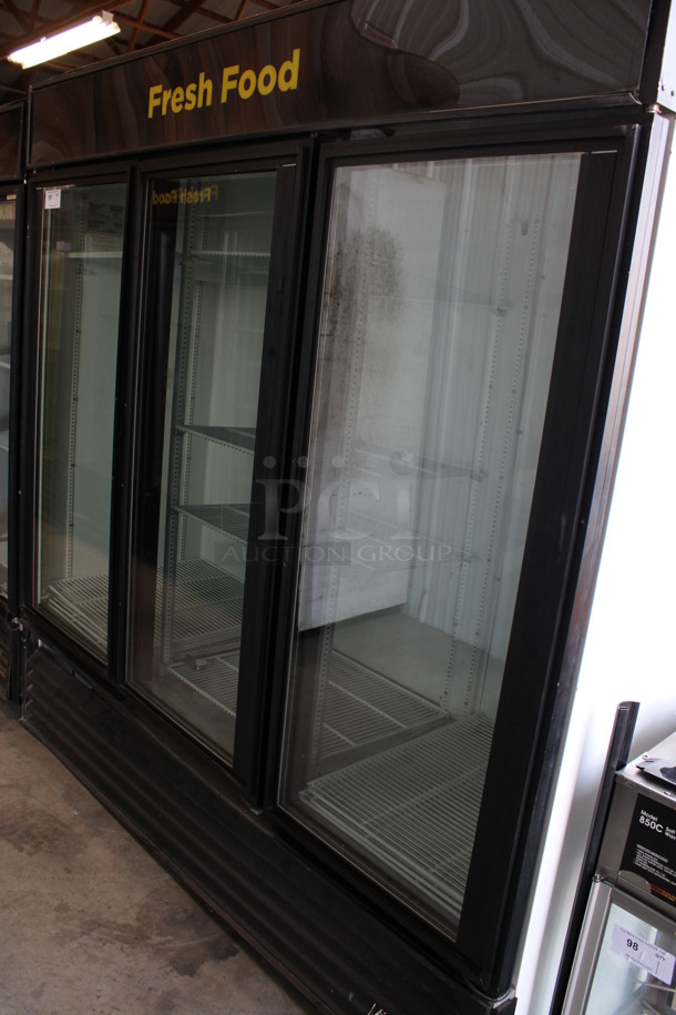 True Model GDM-72 ENERGY STAR Metal Commercial 3 Door Reach In Cooler Merchandiser w/ Poly Coated Racks. 115 Volts, 1 Phase. 78x30x80. Tested and Powers On But Does Not Get Cold - Image 2 of 8