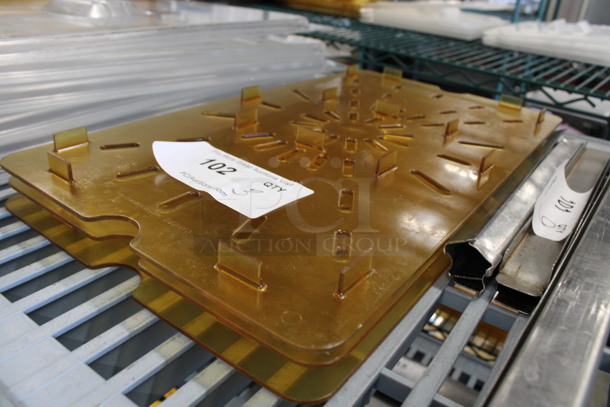 3 Amber Colored Poly Straining Inserts. 10.5x18.5x1. 3 Times Your Bid! - Image 3 of 3