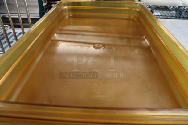 4 Amber Colored Poly Full Size Drop In Bins. 1/1x2. 4 Times Your Bid! - Image 3 of 4