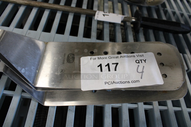 4 Metal Perforated Spatulas. 14.5". 4 Times Your Bid! - Image 2 of 3