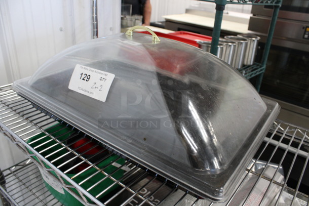 2 Black Poly Full Size Drop In Bins and 2 Clear Poly Dome Lids. 13x21x7. 2 Times Your Bid! - Image 2 of 4