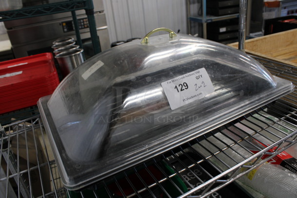 2 Black Poly Full Size Drop In Bins and 2 Clear Poly Dome Lids. 13x21x7. 2 Times Your Bid! - Image 3 of 4