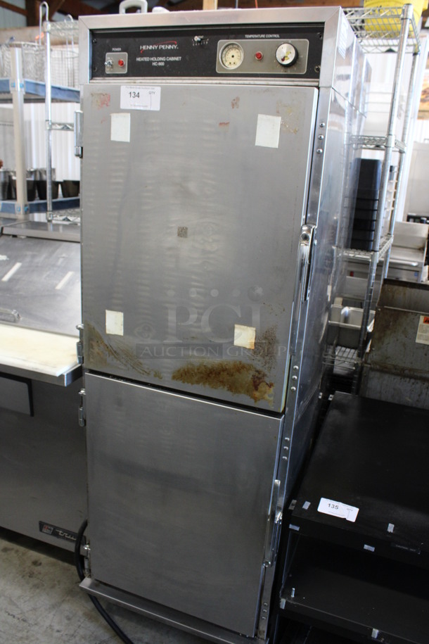 Henny Penny Model HC-900 Stainless Steel Commercial 2 Half Size Door Reach In Warming Cabinet on Commercial Casters. 120 Volts, 1 Phase. 25x30x71. Tested and Working! - Image 3 of 7
