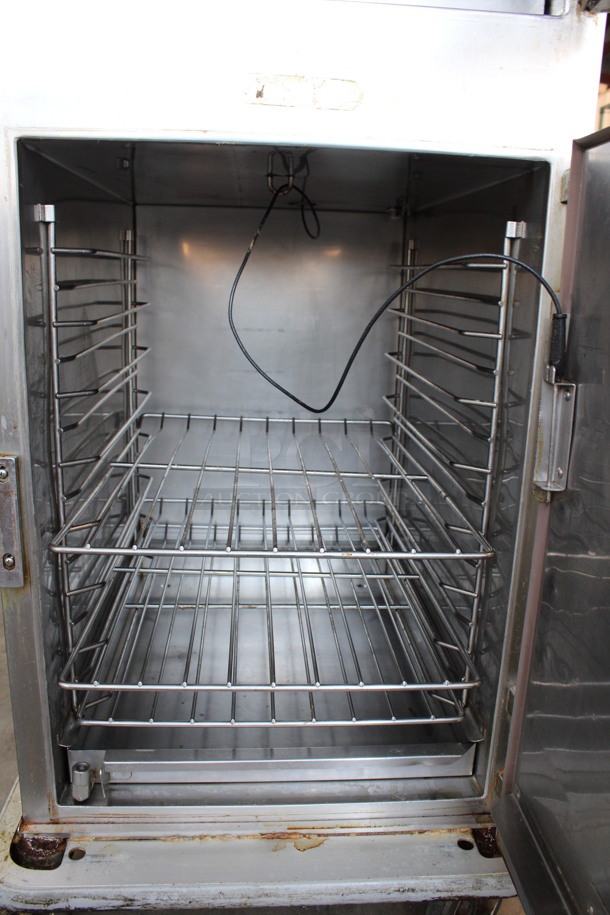 Alto Shaam Model 1200-TH-III Stainless Steel Commercial 2 Half Size Door Reach In Warming Cabinet  w/ 2 Probes on Commercial Casters. 208-240 Volts, 1 Phase. 25x33x74 - Image 6 of 8
