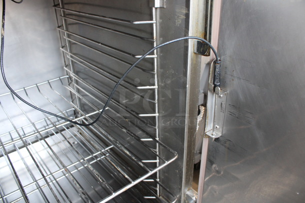 Alto Shaam Model 1200-TH-III Stainless Steel Commercial 2 Half Size Door Reach In Warming Cabinet  w/ 2 Probes on Commercial Casters. 208-240 Volts, 1 Phase. 25x33x74 - Image 7 of 8