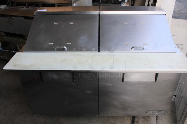True Model TSSU-60-24M-B-ST Stainless Steel Commercial Sandwich Salad Prep Table Bain Marie Mega Top on Commercial Casters. 115 Volts, 1 Phase. 60x35x47. Tested and Working!