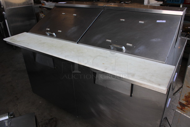 True Model TSSU-60-24M-B-ST Stainless Steel Commercial Sandwich Salad Prep Table Bain Marie Mega Top on Commercial Casters. 115 Volts, 1 Phase. 60x35x47. Tested and Working! - Image 2 of 7