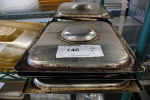 9 Stainless Steel 1/2 Size Drop In Bin Lids. 9 Times Your Bid!