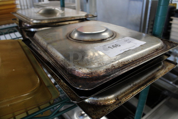 9 Stainless Steel 1/2 Size Drop In Bin Lids. 9 Times Your Bid! - Image 2 of 3