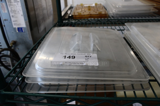 3 Clear Poly 1/2 Size Drop In Bin Lids. 3 Times Your Bid!