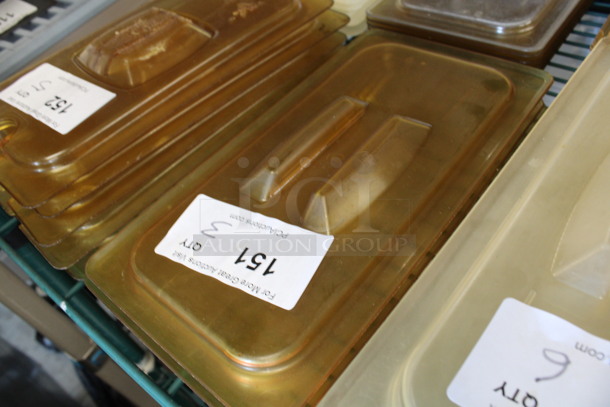 3 Amber Colored Poly 1/3 Size Drop In Bin Lids. 3 Times Your Bid! - Image 3 of 3