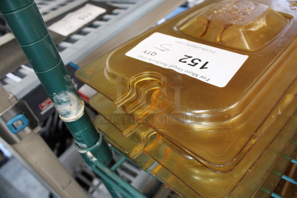 5 Amber Colored Poly 1/3 Size Drop In Bin Lids. 5 Times Your Bid! - Image 3 of 3