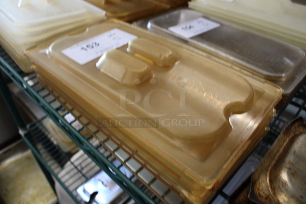 5 Amber Colored Poly 1/3 Size Drop In Bin Lids. 5 Times Your Bid! - Image 2 of 3