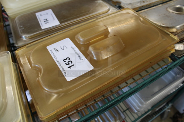 5 Amber Colored Poly 1/3 Size Drop In Bin Lids. 5 Times Your Bid! - Image 3 of 3