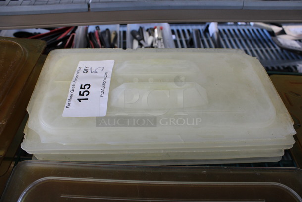 5 White Poly 1/3 Size Drop In Bin Lids. 5 Times Your Bid!