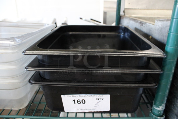 3 Black Poly 1/2 Size Drop In Bins. 1/2x4. 3 Times Your Bid!