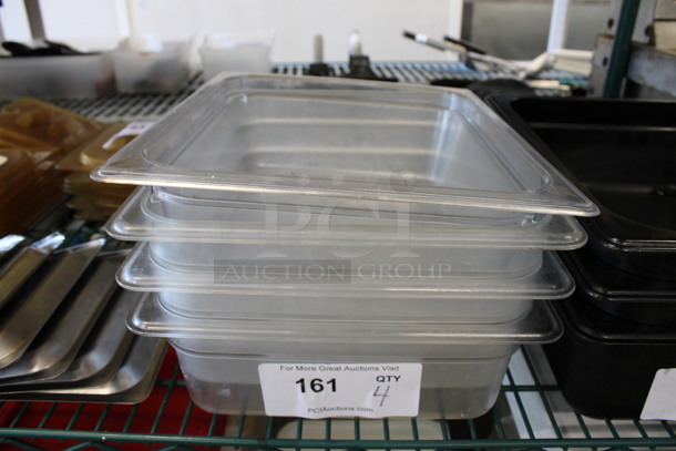 4 Clear Poly 1/2 Size Drop In Bins. 1/2x4. 4 Times Your Bid!